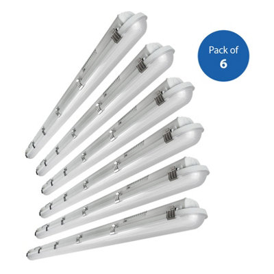 Ener-J Non Corrosive Waterproof Fitting1.5M 50W120 Lumens Per Watt6000K With Emergency (Pack Of 6) from B&Q