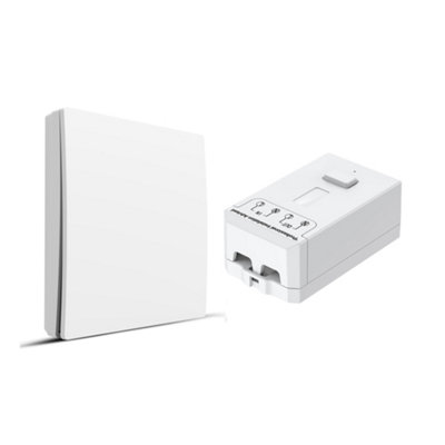 Ener-J 1 Gang Wireless Kinetic Switch White 500W Non-Dimmable Rf Receiver