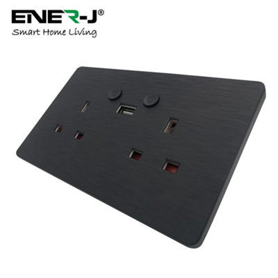 ENER-J Black 13A Smart Wi-Fi Twin Socket with 2.1A USB-C - Image 4