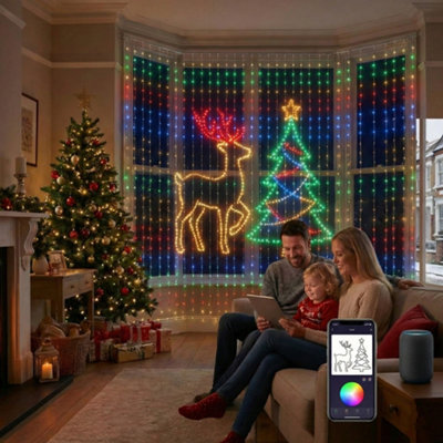 Ener-J Unisex White Smart Curtain Lights 2 X 2M 400 Led With Remote Uk Power Adapter In | : 25 Cm Diameter X 19 Cm High - Image 6
