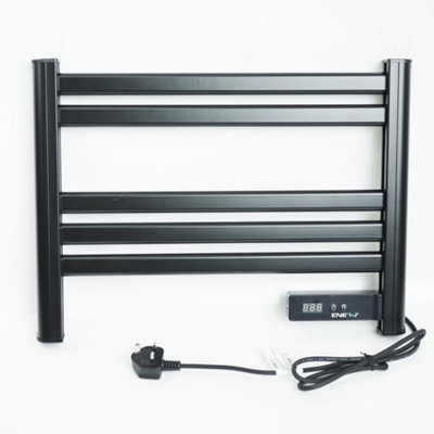 Ener-J Ener J Towel Rail Heater Black Infrared Ladder Ip24 from B&Q