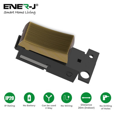 Ener-J EnerJ Wireless Kinetic Grid Switch Module Antique Brass Single Gang Fsk 433Mhz from B&Q