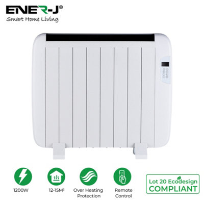 ENER-J Smart 1200W WiFi Radiator Heater - White Aluminium Heating Element - LCD & App Control - 10-15M² - Image 4