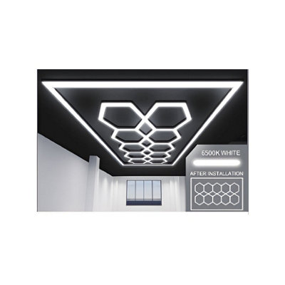 B&Q -  632W Designer Ceiling Lights With Frame (10 Hexagons And Border)