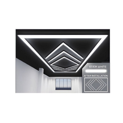 B&Q -  432W Designer Ceiling Lights With Frame (4 Arrow And Border)
