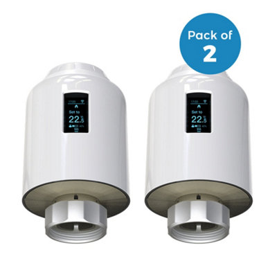 Ener-J Pack Of 2Wifi Smart Thermostatic Radiator Valve With Screen from B&Q