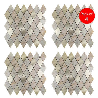Britwall Rose Gold Aluminium Tile 295 x 295mm Diamond Pattern - Image 4