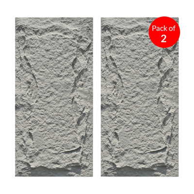 Ener-J Gray Slate Rock Hard Pu Wall Panel Size:1200 X 600 X 60 mm (Pack Of 2) from B&Q