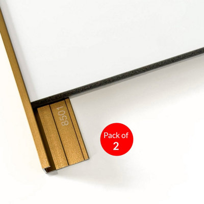 Ener-J Closing Edge Line End Aluminium Trims For 8mm Charcoal BoardsGold Size: 3000 mm (Pack Of 2) from B&Q
