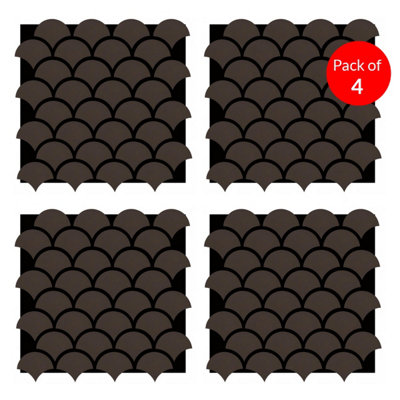 Ener-J Britwall Fish Scale Acoustic Wall Panels Grey 640X665mm Sound Absorbing Pack 4 from B&Q