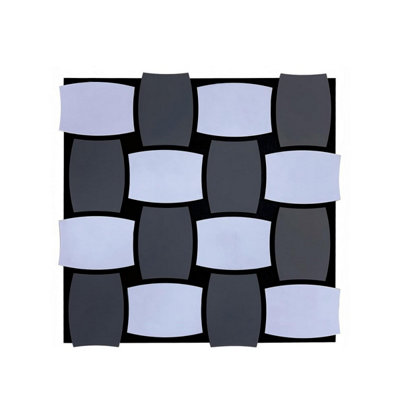 Britwall 610x610mm Acoustic Panel - 3D Checkerboard Black Grey PET MDF - Image 6