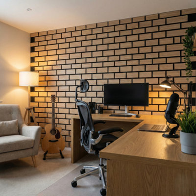 B&Q -  Britwall Brick Acoustic Wall Panels Grey 610X690mm Sound Absorbing