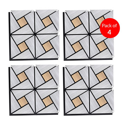 Ener-J Britwall Geometric Acoustic Wall Panels 610X610mm Sound Absorbing Pack Of 4 from B&Q