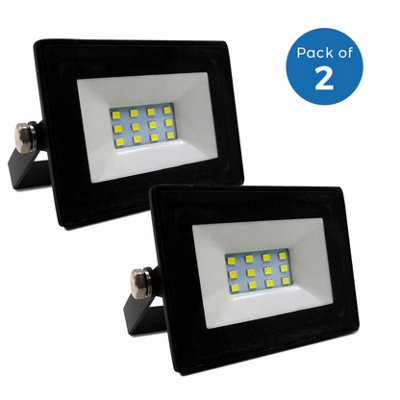 Rackhams Black 10W, Non Pir Slim Line Body Floodlight, 90 Lumens/Watt, 2 Years Warranty, 6000K (Pack Of 2) - Image 6