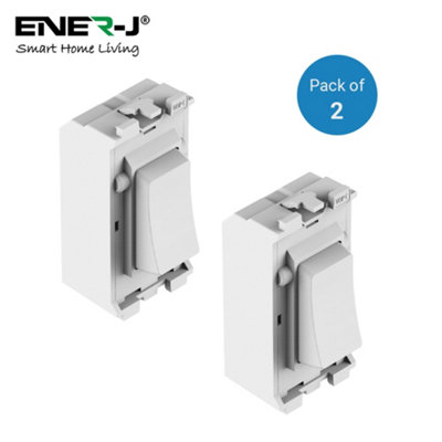 Ener-J EnerJ Wireless Kinetic 1 Gang Grid Switch Pack Of 2 No Battery Rf433Mhz White from B&Q