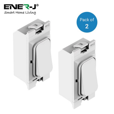 Ener-J EnerJ Hager Kinetic Wireless Grid Switch Pack Of 2 White from B&Q