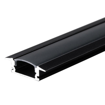 B&Q -  24 5mm X 6 85mm Aluminum Channel Profile With Pc Cover 2M Length 0 95mm Thickness Pack Of 4