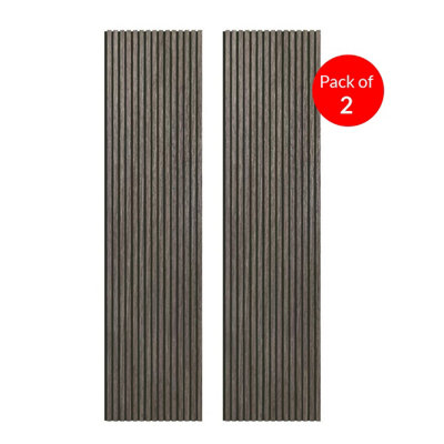 Ener-J Britwall Acoustic Wall Panels Warm Brown 2400X600mm Wood Effect Pack Of 2 from B&Q