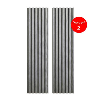 Ener-J Britwall Dark Brown Acoustic Slat Wall Panels 2400X600mm Pack Of 2 from B&Q