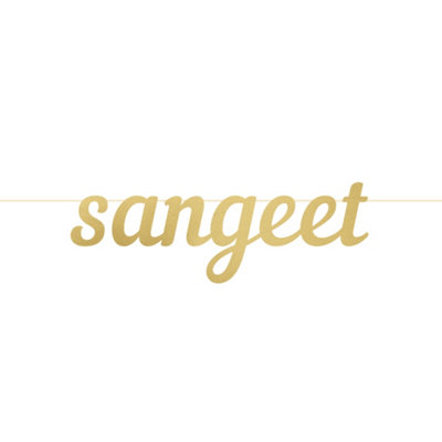 Sangeet Letter BannerGold Foil Wedding Bunting 2 Metre from B&Q