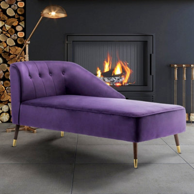 Right Hand Chaise Lounge In Velvet Purple