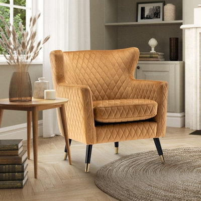 Velvet Gold Alessia Accent Chair from B&Q