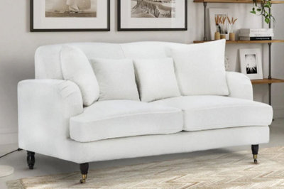 Teddy Boucle Fabric White 2 Seater Sofa from B&Q