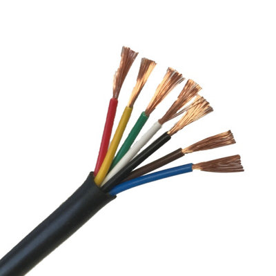 MKGT 7 Core Cable 12V 24V Thin Wall Wire 11 Amp Rated Trailer/caravan Led Lights (50 Meters Drum) from B&Q