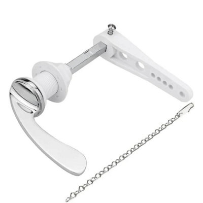 B&Q -  Universal Replacement Toilet Flush Handle Lever Arm Kit For Toilet Wc Cistern Tank In Chrome Silver Metal - Image 3