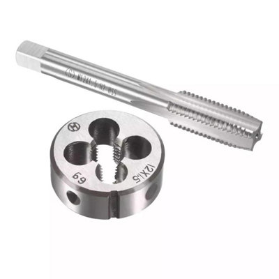 B&Q -  M12 X 1.5mm Metric Tap And Die Set Hss Machine Thread Tap With Round Die
