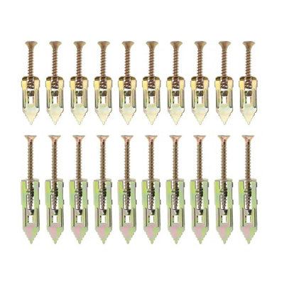B&Q -  20 Sets Self-Drilling Anchors With Screws Set Drywall Anchor Expansion Dowels 30mm & 45.5mm