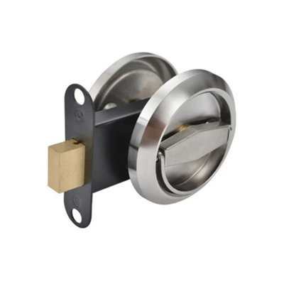 OKODOKO Double-Sided Stainless Steel Bathroom Door Twist LockSilver Finish With Lock from B&Q