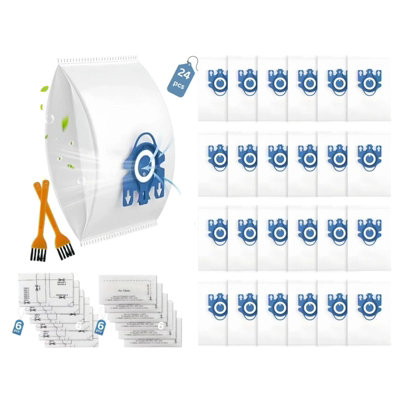 B&Q -  24 Pack C3 Vacuum Hoover Bags For Miele GnFits C1 C3 S2 S5 S8 Series 9917710