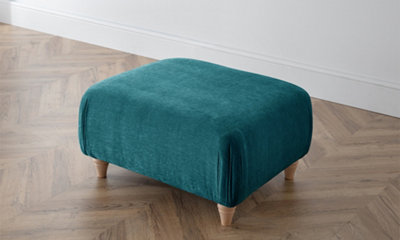 Sofas Express Emerald Green Wood Leg Manhattan Footstool from B&Q