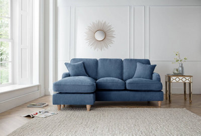 Piper Left Hand Chaise Sofa Manhattan Navy from B&Q