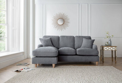 Piper Left Hand Chaise Sofa Manhattan Charcoal from B&Q