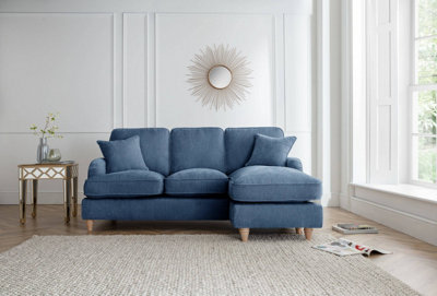 Piper Right Hand Chaise Sofa Manhattan Navy from B&Q