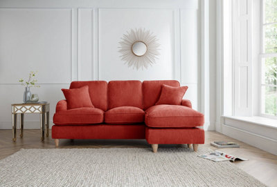 Piper Right Hand Chaise Sofa Manhattan Apricot from B&Q