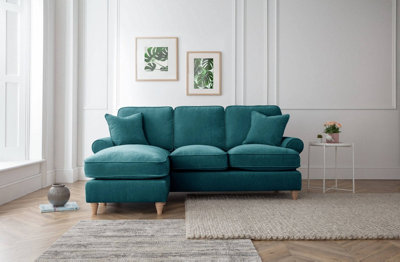 Lola Left Hand Chaise Sofa Manhattan Emerald from B&Q