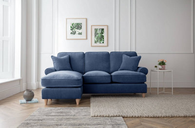 Lola Left Hand Chaise Sofa Manhattan Navy from B&Q