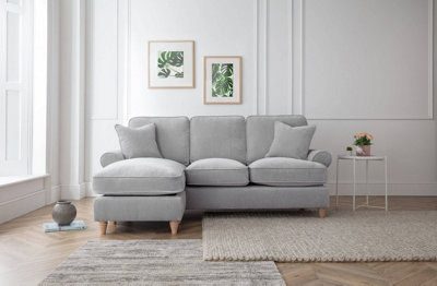 Lola Left Hand Chaise Sofa Manhattan Ice from B&Q