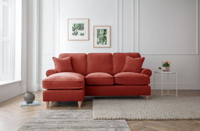 Lola Left Hand Chaise Sofa Manhattan Apricot from B&Q