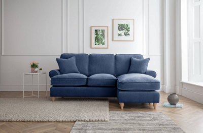 Lola Right Hand Chaise Sofa Manhattan Navy from B&Q