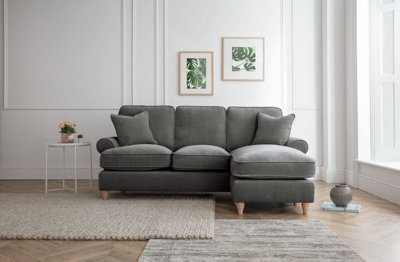 Lola Right Hand Chaise Sofa Manhattan Charcoal from B&Q