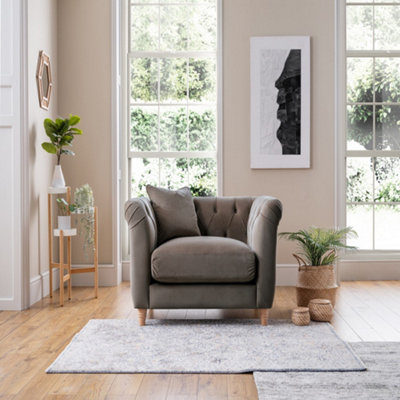 Mushroom Velvet Armchair - Luxury Velvet - Comfortable Seating - Image 4