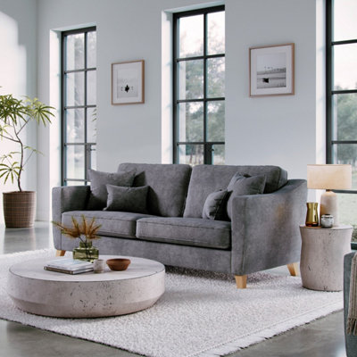 The Great Sofa Company Unisex Grey Jackson Seater Chenille Sofa In Size 4 - Image 3