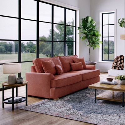 The Great Sofa Company Oriana 3 Seater Chenille Sofa In Ruby from B&Q