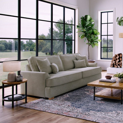 The Great Sofa Company Oriana 4 Seater Chenille Sofa In Linen from B&Q