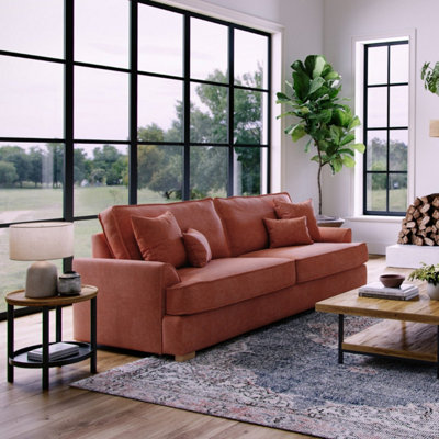 The Great Sofa Company Oriana 4 Seater Chenille Sofa In Ruby from B&Q