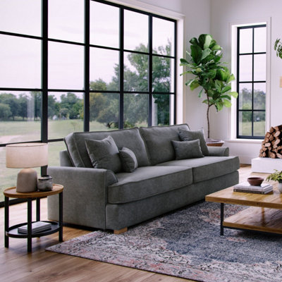 The Great Sofa Company Oriana 4 Seater Chenille Sofa In Steel from B&Q